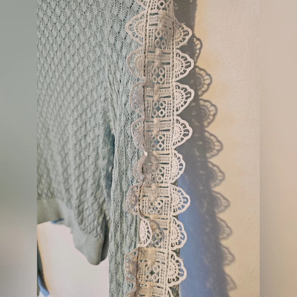 Zara semi sheer crochet lace top
